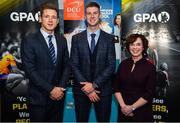 21 November 2019; Former Dublin footballer Shane Carthy, centre, is joined by Paul Flynn, GPA CEO, and Professor Barbara Flood, DCU Business School, at the announcement of the 10th year of DCU Business School and GPA scholarships, at DCU Business School in Dublin City University, Dublin. Photo by Seb Daly/Sportsfile