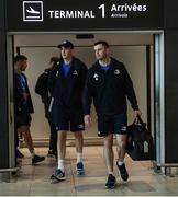 22 November 2019; Devin Toner, left, and James Ryan of Leinster on their arrival in Lyon-Saint Exupéry Airport ahead of their Heineken Champions Cup match against Lyon on Saturday. Photo by Ramsey Cardy/Sportsfile