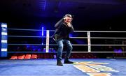 22 November 2019; TG4 floor manager Odhrán Mac Murchadha in the ring before the IABA Irish National Elite Boxing Championships Finals at the National Stadium in Dublin. Photo by Piaras Ó Mídheach/Sportsfile