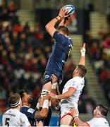 22 November 2019; Paul Jedrasiak of ASM Clermont Auvergne wins possession of a lineout against Sean Reidy of Ulster during the Heineken Champions Cup Pool 3 Round 2 match between Ulster and ASM Clermont Auvergne at Kingspan Stadium in Belfast. Photo by Oliver McVeigh/Sportsfile