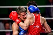 22 November 2019; John Joe Nevin of Crumlin, Co Dublin, left, in action against Jason Harty of Rathkeale, Co Limerick, in their 75kg bout during the IABA Irish National Elite Boxing Championships Finals at the National Stadium in Dublin. Photo by Piaras Ó Mídheach/Sportsfile