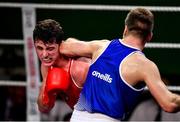 22 November 2019; Jason Harty of Rathkeale, Co Limerick, left, in action against John Joe Nevin of Crumlin, Co Dublin, in their 75kg bout during the IABA Irish National Elite Boxing Championships Finals at the National Stadium in Dublin. Photo by Piaras Ó Mídheach/Sportsfile