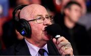 22 November 2019; Boxing commentator Seán Bán Breathnach during the IABA Irish National Elite Boxing Championships Finals at the National Stadium in Dublin. Photo by Piaras Ó Mídheach/Sportsfile