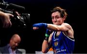 22 November 2019; Ceire Smith of Cavan celebrates beating Niamh Early of Ryston, Co Kildare, in their 51kg bout during the IABA Irish National Elite Boxing Championships Finals at the National Stadium in Dublin. Photo by Piaras Ó Mídheach/Sportsfile