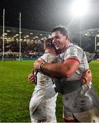 22 November 2019; Marcell Coetzee of Ulster, right, and Luke Marshall celebrate following the Heineken Champions Cup Pool 3 Round 2 match between Ulster and ASM Clermont Auvergne at the Kingspan Stadium in Belfast. Photo by Sam Barnes/Sportsfile