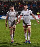 22 November 2019; Iain Henderson, left, and Kieran Treadwell of Ulster celebrate following the Heineken Champions Cup Pool 3 Round 2 match between Ulster and ASM Clermont Auvergne at the Kingspan Stadium in Belfast. Photo by Sam Barnes/Sportsfile