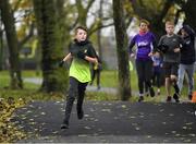 25 November 2019; The achievements of 15 young people from Just Ask Homework Club were recognised last Saturday the 23rd of November at Fairview parkrun as part of the Vhi Run For Fun programme. The 8-week course is supported by the Irish Youth Foundation and encourages young people from disadvantaged communities to embrace the benefits offered through running, culminating with a 5km parkrun. Youth leaders across Ireland are invited to apply for Run for Fun 2020 at https://iyf.ie/vhirunforfun/ before 6th December 2019 at 6pm. Pictured is Aaron Nolan of Just Ask Homework Club, during Fairview parkrun, at Fairview Park, Dublin. Photo by Seb Daly/Sportsfile