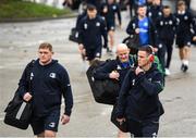 23 November 2019; Tadhg Furlong, left, and Jonathan Sexton of Leinster arrives ahead of the Heineken Champions Cup Pool 1 Round 2 match between Lyon and Leinster at Matmut Stadium in Lyon, France. Photo by Ramsey Cardy/Sportsfile