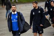 23 November 2019; Rob Kearney, left, and Ross Byrne of Leinster arrive ahead of the Heineken Champions Cup Pool 1 Round 2 match between Lyon and Leinster at Matmut Stadium in Lyon, France. Photo by Ramsey Cardy/Sportsfile