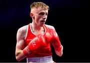 22 November 2019; Ricky Nesbitt of Holy Family Drogheda, Co Louth, during the 49kg bout against Sean Mari of Monkstown, Co Dublin, at the IABA Irish National Elite Boxing Championships Finals at the National Stadium in Dublin. Photo by Piaras Ó Mídheach/Sportsfile