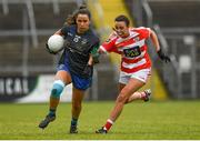 23 November 2019; Ellee McEvoy of Naomh Ciaran in action against Stacey McCann of Naomh Pól during the All-Ireland Ladies Intermediate Club Championship Final match between Naomh Ciaran and Naomh Pól at Kingspan Breffni in Cavan. Photo by Harry Murphy/Sportsfile