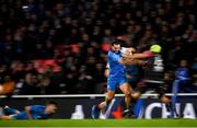 23 November 2019; James Lowe of Leinster is tackled by Charlie Ngatai of Lyon during the Heineken Champions Cup Pool 1 Round 2 match between Lyon and Leinster at Matmut Stadium in Lyon, France. Photo by Ramsey Cardy/Sportsfile