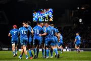 23 November 2019; Leinster players celebrate a try which was subsequently disallowed during the Heineken Champions Cup Pool 1 Round 2 match between Lyon and Leinster at Matmut Stadium in Lyon, France. Photo by Ramsey Cardy/Sportsfile