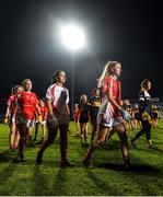 23 November 2019; Louise Ward of Kilkerrin-Clonberne leads her side in the parade prior to the All-Ireland Ladies Senior Club Championship Final match between Kilkerrin-Clonberne and Mourneabbey at LIT Gaelic Grounds in Limerick. Photo by Eóin Noonan/Sportsfile