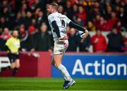 23 November 2019; Finn Russell of Racing 92, right, celebrates after scoring his side's first try  during the Heineken Champions Cup Pool 4 Round 2 match between Munster and Racing 92 at Thomond Park in Limerick. Photo by Sam Barnes/Sportsfile