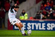23 November 2019; Teddy Iribaren of Racing 92 kicks a conversion during the Heineken Champions Cup Pool 4 Round 2 match between Munster and Racing 92 at Thomond Park in Limerick. Photo by Sam Barnes/Sportsfile