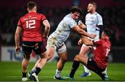 23 November 2019; Camille Chat of Racing 92 in action against JJ Hanrahan, right, and Rory Scannell of Munster during the Heineken Champions Cup Pool 4 Round 2 match between Munster and Racing 92 at Thomond Park in Limerick. Photo by Sam Barnes/Sportsfile