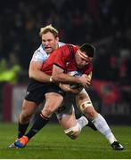 23 November 2019; Niall Scannell of Munster is tackled by Antonie Claassen of Racing 92 during the Heineken Champions Cup Pool 4 Round 2 match between Munster and Racing 92 at Thomond Park in Limerick. Photo by Sam Barnes/Sportsfile