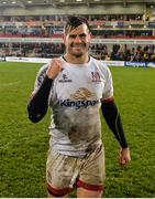 22 November 2019; Louis Ludik of Ulster celebrates after the Heineken Champions Cup Pool 3 Round 2 match between Ulster and ASM Clermont Auvergne at Kingspan Stadium in Belfast. Photo by Oliver McVeigh/Sportsfile
