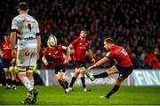23 November 2019; JJ Hanrahan of Munster kicks a penalty during the Heineken Champions Cup Pool 4 Round 2 match between Munster and Racing 92 at Thomond Park in Limerick. Photo by Diarmuid Greene/Sportsfile