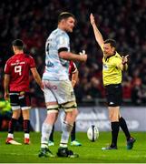 23 November 2019; Referee Matthew Carley during the Heineken Champions Cup Pool 4 Round 2 match between Munster and Racing 92 at Thomond Park in Limerick. Photo by Diarmuid Greene/Sportsfile