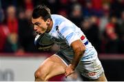 23 November 2019; Juan Imhoff of Racing 92 scores his side's third try during the Heineken Champions Cup Pool 4 Round 2 match between Munster and Racing 92 at Thomond Park in Limerick. Photo by Brendan Moran/Sportsfile