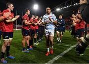 23 November 2019; Simon Zebo of Racing 92 is applauded off the pitch following the Heineken Champions Cup Pool 4 Round 2 match between Munster and Racing 92 at Thomond Park in Limerick. Photo by Sam Barnes/Sportsfile