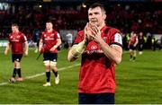 23 November 2019; Peter O'Mahony of Munster acknowledges the crowd following the Heineken Champions Cup Pool 4 Round 2 match between Munster and Racing 92 at Thomond Park in Limerick. Photo by Sam Barnes/Sportsfile