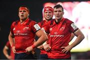 23 November 2019; CJ Stander, Fineen Wycherley and Peter O'Mahony of Munster during the Heineken Champions Cup Pool 4 Round 2 match between Munster and Racing 92 at Thomond Park in Limerick. Photo by Diarmuid Greene/Sportsfile