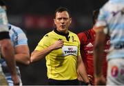 23 November 2019; Referee Matthew Carley during the Heineken Champions Cup Pool 4 Round 2 match between Munster and Racing 92 at Thomond Park in Limerick. Photo by Diarmuid Greene/Sportsfile