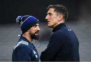 23 November 2019; Leinster academy physiotherapist Darragh Curley, right, and Leinster senior athletic performance coach Cillian Reardon ahead of the Heineken Champions Cup Pool 1 Round 2 match between Lyon and Leinster at Matmut Stadium in Lyon, France. Photo by Ramsey Cardy/Sportsfile