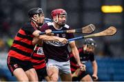 24 November 2019; Niall Kenny of Boris-Ileigh is tackled by Philip Mahony of Ballygunner during the AIB Munster GAA Hurling Senior Club Championship Final match between Ballygunner and Borris-Ileigh at Páirc Ui Rinn in Cork. Photo by Eóin Noonan/Sportsfile