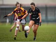 24 November 2019; Jenny Brew Dinan of Donoughmore in action against Annie Gough of MacHale Rovers during the All-Ireland Ladies Junior Club Championship Final match between Donoughmore and MacHale Rovers at Duggan Park in Ballinasloe, Co Galway. Photo by Harry Murphy/Sportsfile