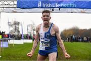 24 November 2019; Liam Brady of Tullamore Harriers A.C., Co. Offaly, celebrates winning the Senior Men event during the Irish Life Health National Senior, Junior & Juvenile Even Age Cross Country Championships at the National Sports Campus Abbotstown in Dublin. Photo by Sam Barnes/Sportsfile