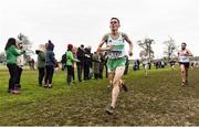 24 November 2019; Brian Fay of Raheny Shamrock A.C., Co. Dublin, on his way to finishing second in the Senior Men's Event during the Irish Life Health National Senior, Junior & Juvenile Even Age Cross Country Championships at the National Sports Campus Abbotstown in Dublin. Photo by Sam Barnes/Sportsfile