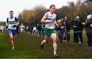 24 November 2019; Sean Tobin of Clonmel A.C., Co. Tipperary, on his way to finishing third in the Senior Men's event during the Irish Life Health National Senior, Junior & Juvenile Even Age Cross Country Championships at the National Sports Campus Abbotstown in Dublin. Photo by Sam Barnes/Sportsfile