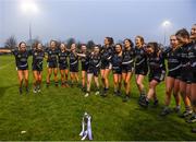 24 November 2019; Donoughmore players celebrate with the trophy following the All-Ireland Ladies Junior Club Championship Final match between Donoughmore and MacHale Rovers at Duggan Park in Ballinasloe, Co Galway. Photo by Harry Murphy/Sportsfile