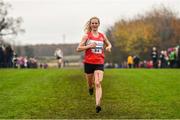 24 November 2019; Mary Mulhare of Portlaoise A.C., Co. Laois, on her way to finishing second in the Senior Women's event during the Irish Life Health National Senior, Junior & Juvenile Even Age Cross Country Championships at the National Sports Campus Abbotstown in Dublin. Photo by Sam Barnes/Sportsfile