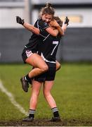 24 November 2019; Michelle Dilworth, left, and Deirdre Dineen of Donoughmore celebrate at the full-time whistle following the All-Ireland Ladies Junior Club Championship Final match between Donoughmore and MacHale Rovers at Duggan Park in Ballinasloe, Co Galway. Photo by Harry Murphy/Sportsfile