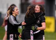 24 November 2019; Donoughmore players, Aoife Barrett, right, Leah Buckley, centre, and Leah Buckley, left following the All-Ireland Ladies Junior Club Championship Final match between Donoughmore and MacHale Rovers at Duggan Park in Ballinasloe, Co Galway. Photo by Harry Murphy/Sportsfile