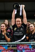 24 November 2019; Donoughmore captain Eileen Lyons lifts the trophy following the All-Ireland Ladies Junior Club Championship Final match between Donoughmore and MacHale Rovers at Duggan Park in Ballinasloe, Co Galway. Photo by Harry Murphy/Sportsfile
