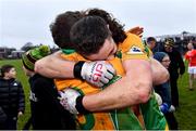 24 November 2019; Corofin players, Kieran Molloy, right, and Gary Sice celebrate after the AIB Connacht GAA Football Senior Club Football Championship Final match between Corofin and Pádraig Pearses at Tuam Stadium in Tuam, Galway. Photo by Piaras Ó Mídheach/Sportsfile