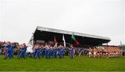 24 November 2019; Players parade behind the Artane Band prior to the All-Ireland Ladies Junior Club Championship Final match between Donoughmore and MacHale Rovers at Duggan Park in Ballinasloe, Co Galway. Photo by Harry Murphy/Sportsfile