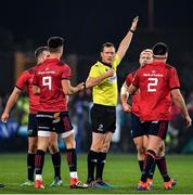 23 November 2019; Referee Matthew Carley during the Heineken Champions Cup Pool 4 Round 2 match between Munster and Racing 92 at Thomond Park in Limerick. Photo by Brendan Moran/Sportsfile
