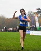 24 November 2019; Nicole Dinan of Leevale AC, Co. Cork, celebrates winning the Girls U14 event during the Irish Life Health National Senior, Junior & Juvenile Even Age Cross Country Championships at the National Sports Campus Abbotstown in Dublin. Photo by Sam Barnes/Sportsfile