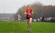 24 November 2019; Saoirse Fitzgerald of Lucan Harriers AC, Co. Dublin competing in the Girls U14 event during the Irish Life Health National Senior, Junior & Juvenile Even Age Cross Country Championships at the National Sports Campus Abbotstown in Dublin. Photo by Sam Barnes/Sportsfile