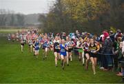 24 November 2019; Runners competing in the Girls U14 event during the Irish Life Health National Senior, Junior & Juvenile Even Age Cross Country Championships at the National Sports Campus Abbotstown in Dublin. Photo by Sam Barnes/Sportsfile