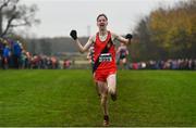 24 November 2019; Dara Donoghue of Lucan Harriers, Co. Dublin, on his way to winning the U16 Boys event during the Irish Life Health National Senior, Junior & Juvenile Even Age Cross Country Championships at the National Sports Campus Abbotstown in Dublin. Photo by Sam Barnes/Sportsfile