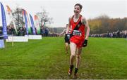 24 November 2019; Dara Donoghue of Lucan Harriers, Co. Dublin, on his way to winning the U16 Boys event during the Irish Life Health National Senior, Junior & Juvenile Even Age Cross Country Championships at the National Sports Campus Abbotstown in Dublin. Photo by Sam Barnes/Sportsfile