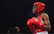 22 November 2019; Evelyn Igharo of Clann Naofa, Co Louth, during the 64kg bout against Ciara Ginty of Geesala, Co Mayo, at the IABA Irish National Elite Boxing Championships Finals at the National Stadium in Dublin. Photo by Piaras Ó Mídheach/Sportsfile